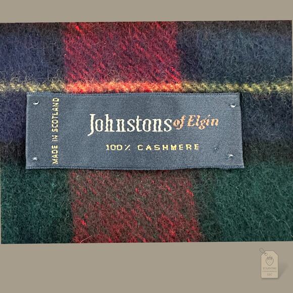 Vintage Johnstons of Elgin Scotland 100% Cashmere Tartan Scarf - Picture 4 of 6